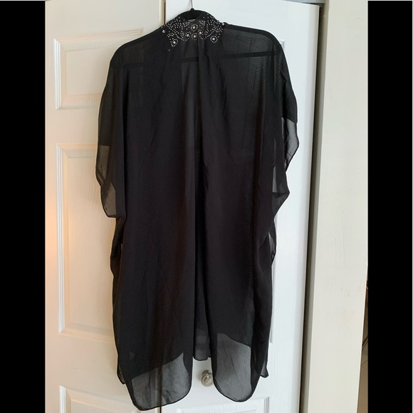 Jessica McClintock sheer duster/coverup, black, NWOT - Picture 3 of 6